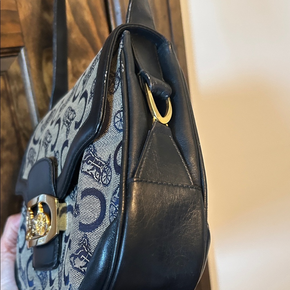 Celine Blue Monogram vintage Crossbody Gold Hardware - Picture 5 of 16